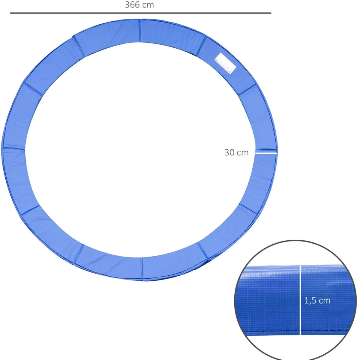 - Funda acolchada de protección borde camas elásticas 366 cm Azul*Homcom Online