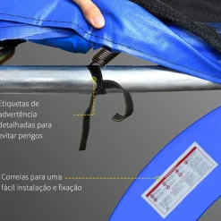 Outlet - Funda acolchada de protección borde camas elásticas 244 cm Azul Camas Elásticas