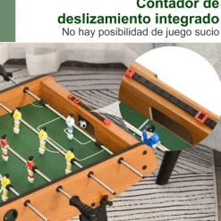 - Futbolín 22 jugadores y 2 marcadores Natural/Negro*Homcom Clearance