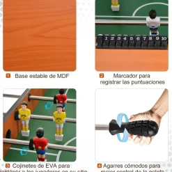 - Futbolín madera 122 x 61 cm*Homcom Hot