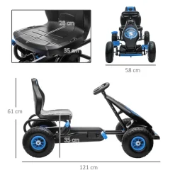 - Go Kart con pedales azul-negro*Homcom Discount