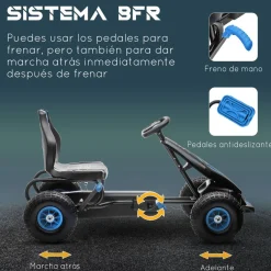 - Go Kart con pedales azul-negro*Homcom Discount