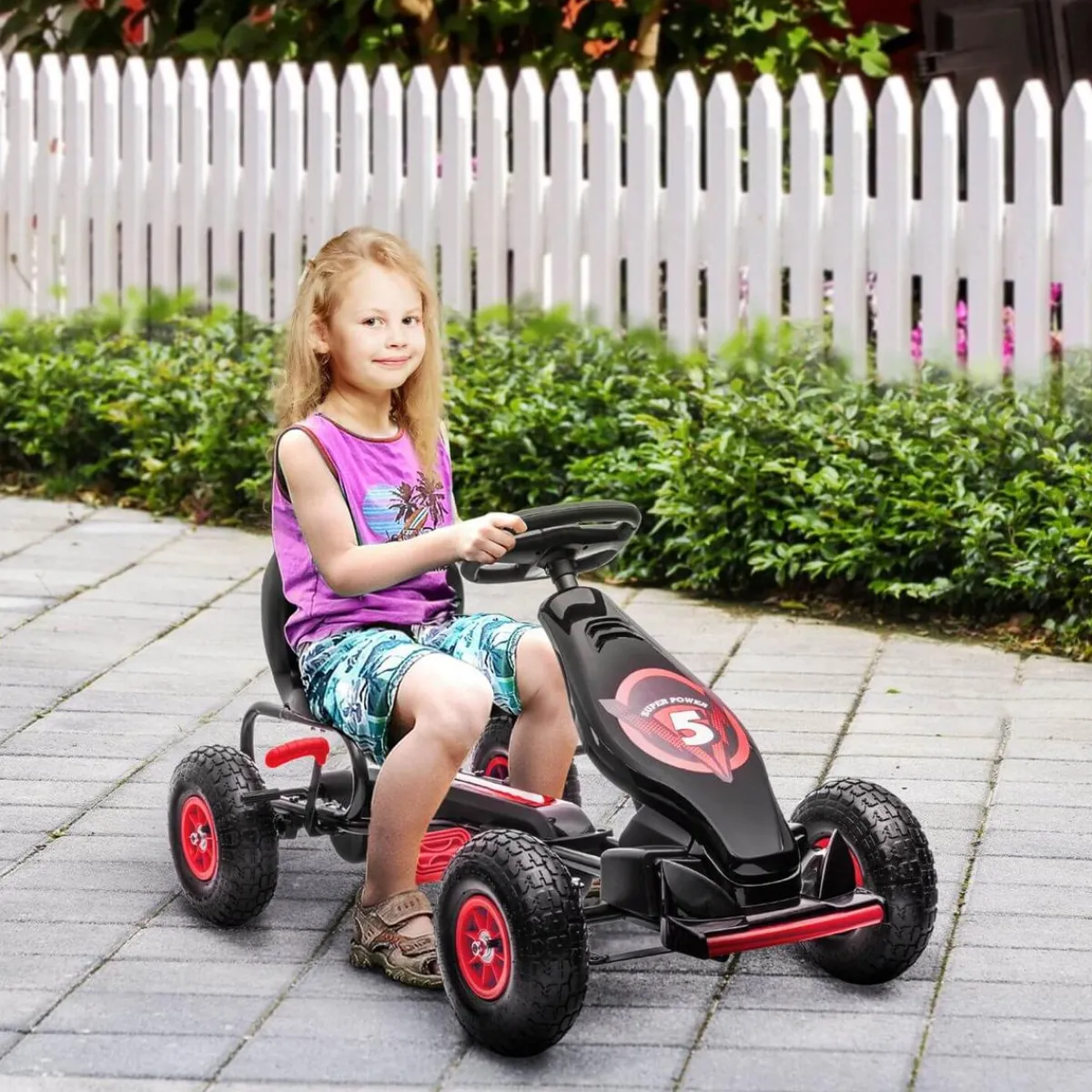 - Go Kart con pedales rojo-negro*Homcom Clearance