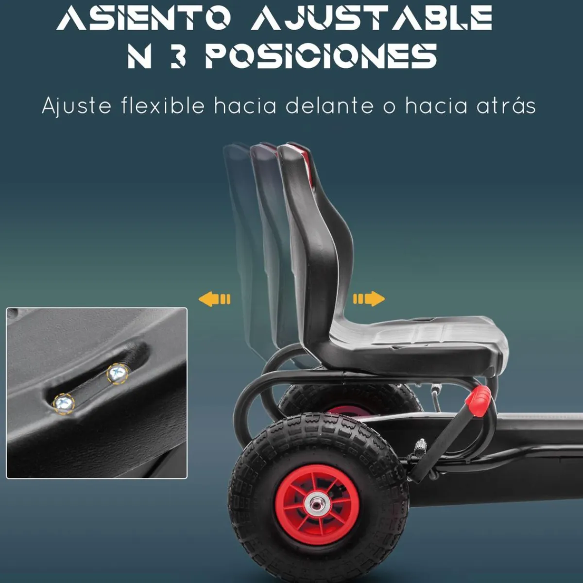 - Go Kart con pedales rojo-negro*Homcom Clearance