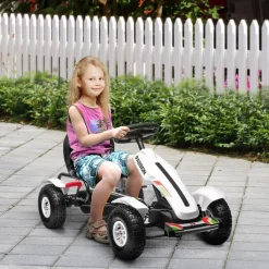 Online - Go Kart con pedales blanco-negro Vehículos De Batería O A Pedales