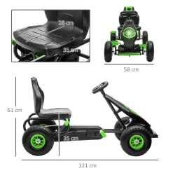 Online - Kart de pedales Negro/Verde Vehículos De Batería O A Pedales