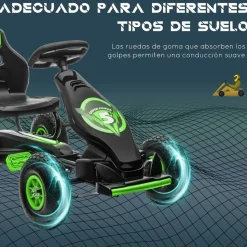Online - Kart de pedales Negro/Verde Vehículos De Batería O A Pedales