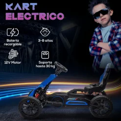 Discount - Kart Eléctrico Azul Vehículos De Batería O A Pedales