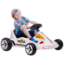Homcom - Kart eléctrico Blanco con luz y música*AIYAPLAY Clearance