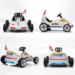 Homcom - Kart eléctrico Blanco con luz y música*AIYAPLAY Clearance