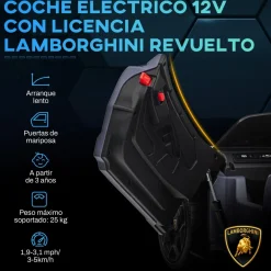 Homcom - Lamborghini Revuelto eléctrico Gris con mando*AIYAPLAY Best