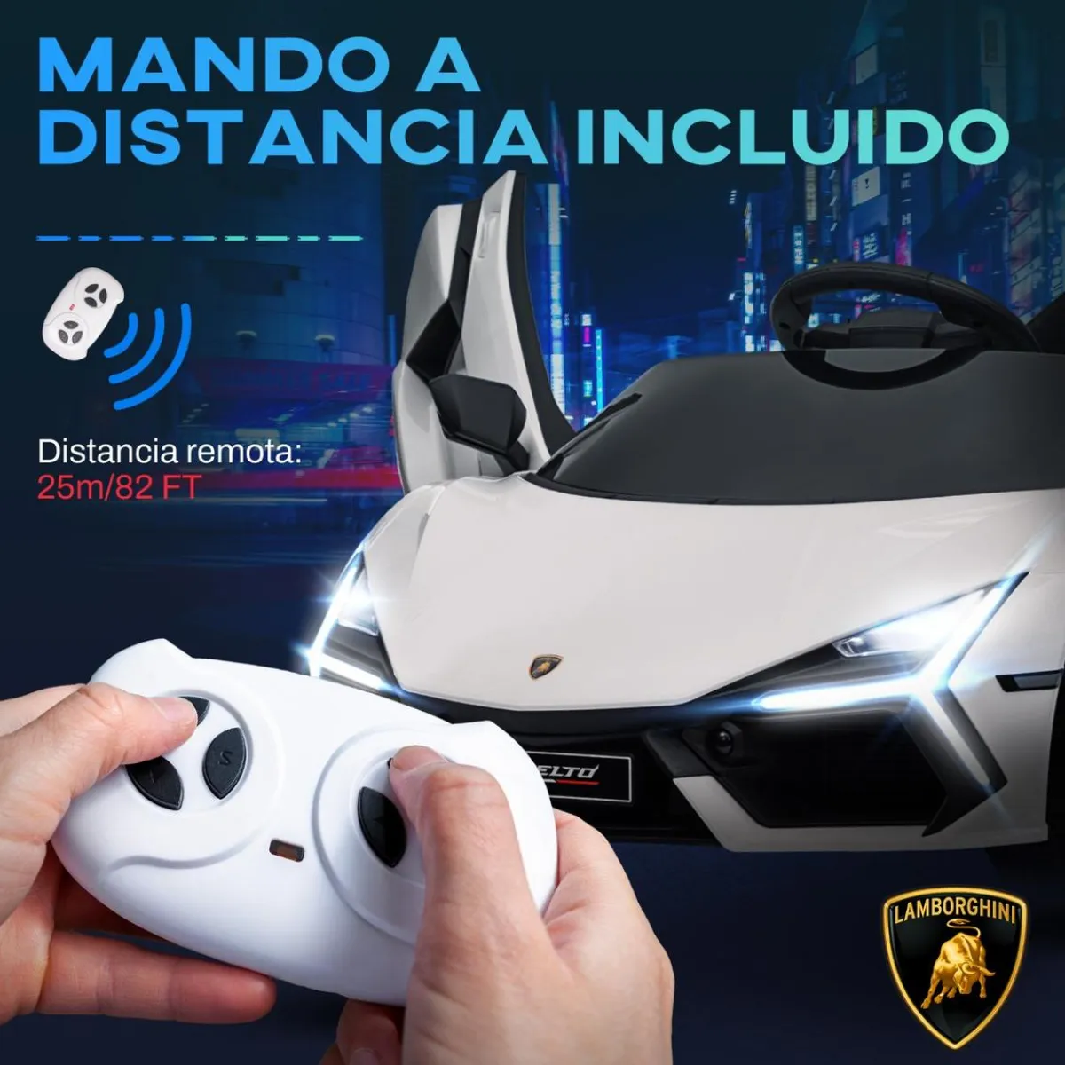 Best Homcom - Lamborghini Revuelto eléctrico Blanco con mando Vehículos De Batería O A Pedales