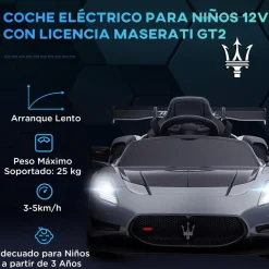 Homcom - Maserati GT2 eléctrico Gris con mando*AIYAPLAY New