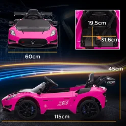 Homcom - Maserati GT2 eléctrico Rosa con mando*AIYAPLAY Outlet
