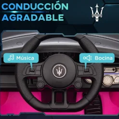 Homcom - Maserati GT2 eléctrico Rosa con mando*AIYAPLAY Outlet