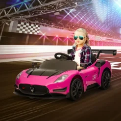 Homcom - Maserati GT2 eléctrico Rosa con mando*AIYAPLAY Outlet