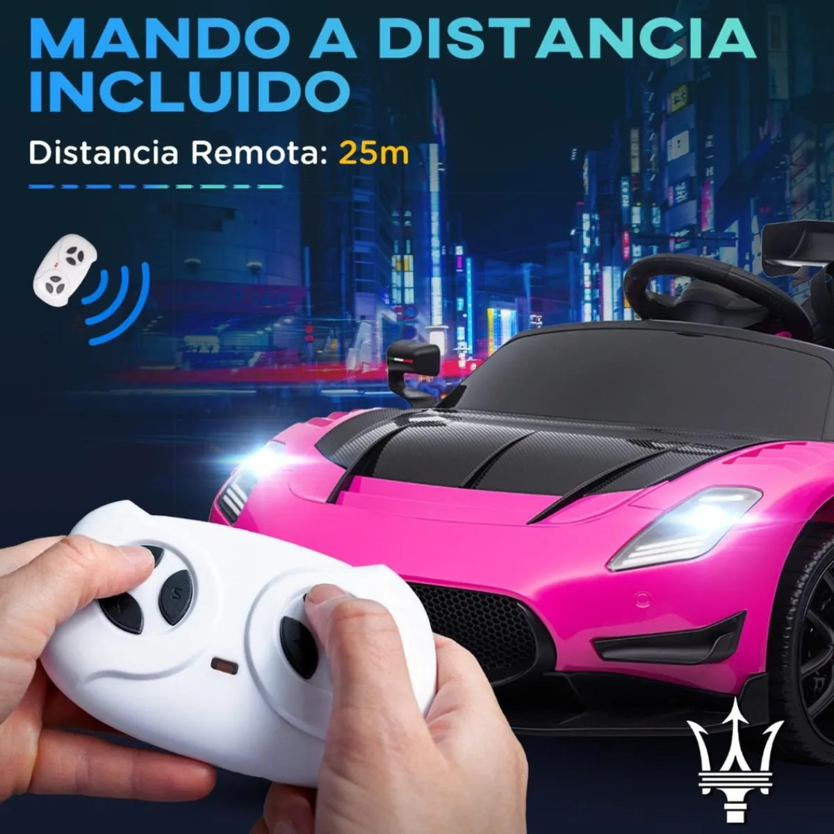 Homcom - Maserati GT2 eléctrico Rosa con mando*AIYAPLAY Outlet
