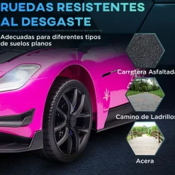 Homcom - Maserati GT2 eléctrico Rosa con mando*AIYAPLAY Outlet