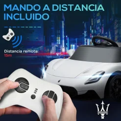 Online Homcom - Maserati MC20 eléctrico Blanco con mando Vehículos De Batería O A Pedales