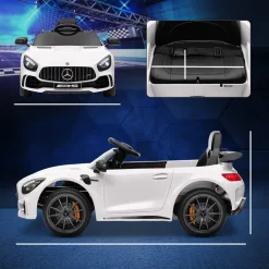 Homcom - Mercedes AMG GTR Batería con mando a distancia Blanco*AIYAPLAY Clearance