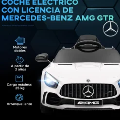 Homcom - Mercedes AMG GTR Batería con mando a distancia Blanco*AIYAPLAY Clearance