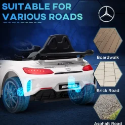 Homcom - Mercedes AMG GTR Batería con mando a distancia Blanco*AIYAPLAY Clearance