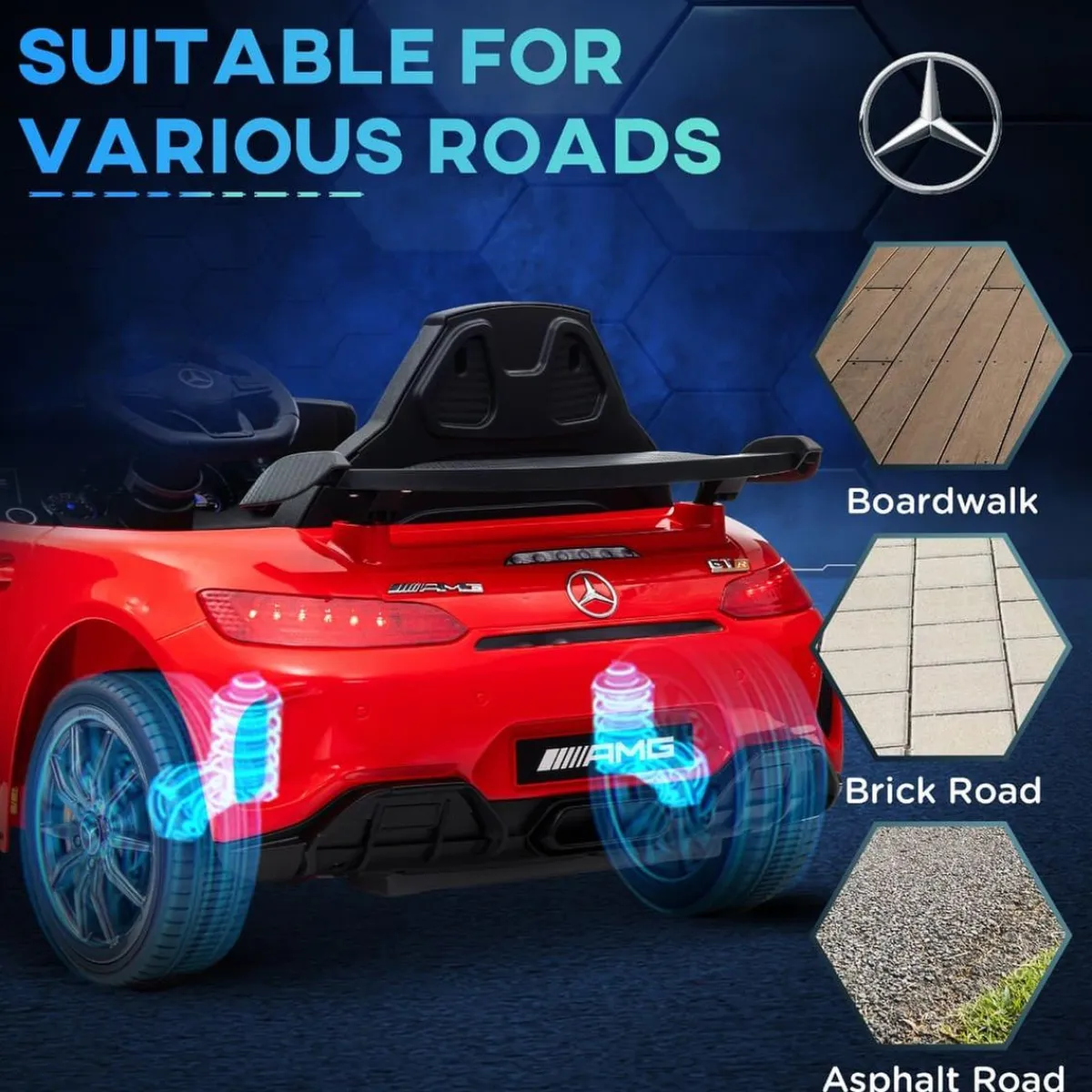 Homcom - Mercedes AMG GTR Batería con mando a distancia Rojo*AIYAPLAY Sale