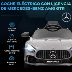 Homcom - Mercedes Benz AMG GTR eléctrico Plata con mando*AIYAPLAY Online