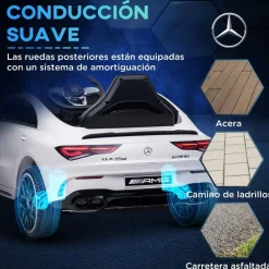 Clearance Homcom - Mercedes Benz AMG CLA 45 eléctrico Blanco con mando Vehículos De Batería O A Pedales