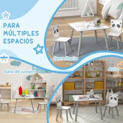 Hot Homcom - Mesa con 2 sillas Panda Estilo De Vida