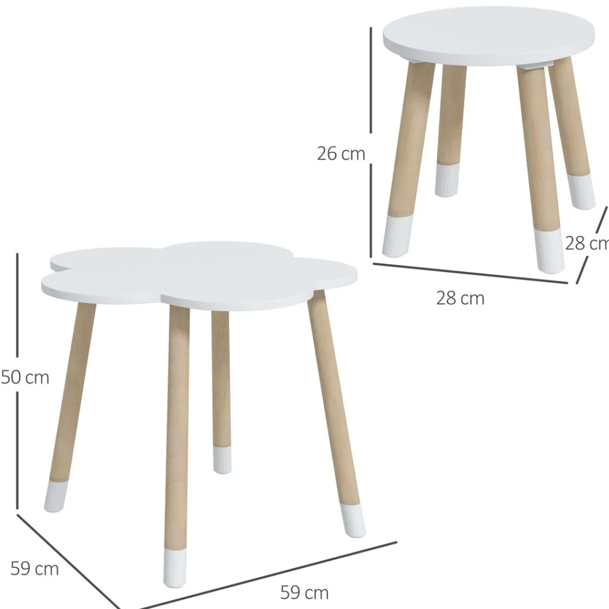 Outlet - Mesa Flor y bancos Blanco Estilo De Vida