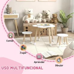 Outlet - Mesa Flor y bancos Blanco Estilo De Vida