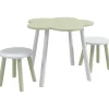 - Mesa Flor y bancos Verde y Blanco*Homcom Online