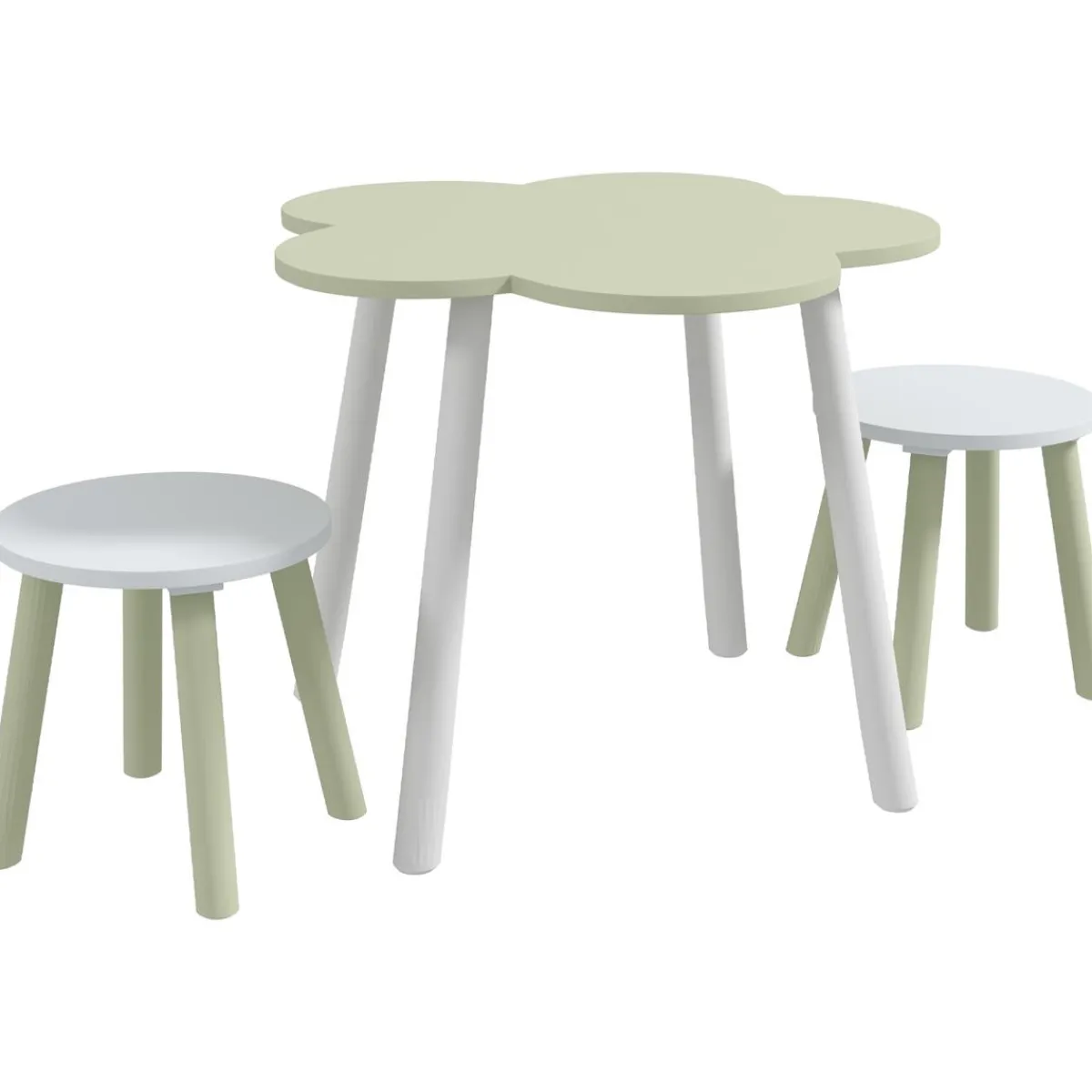 - Mesa Flor y bancos Verde y Blanco*Homcom Online