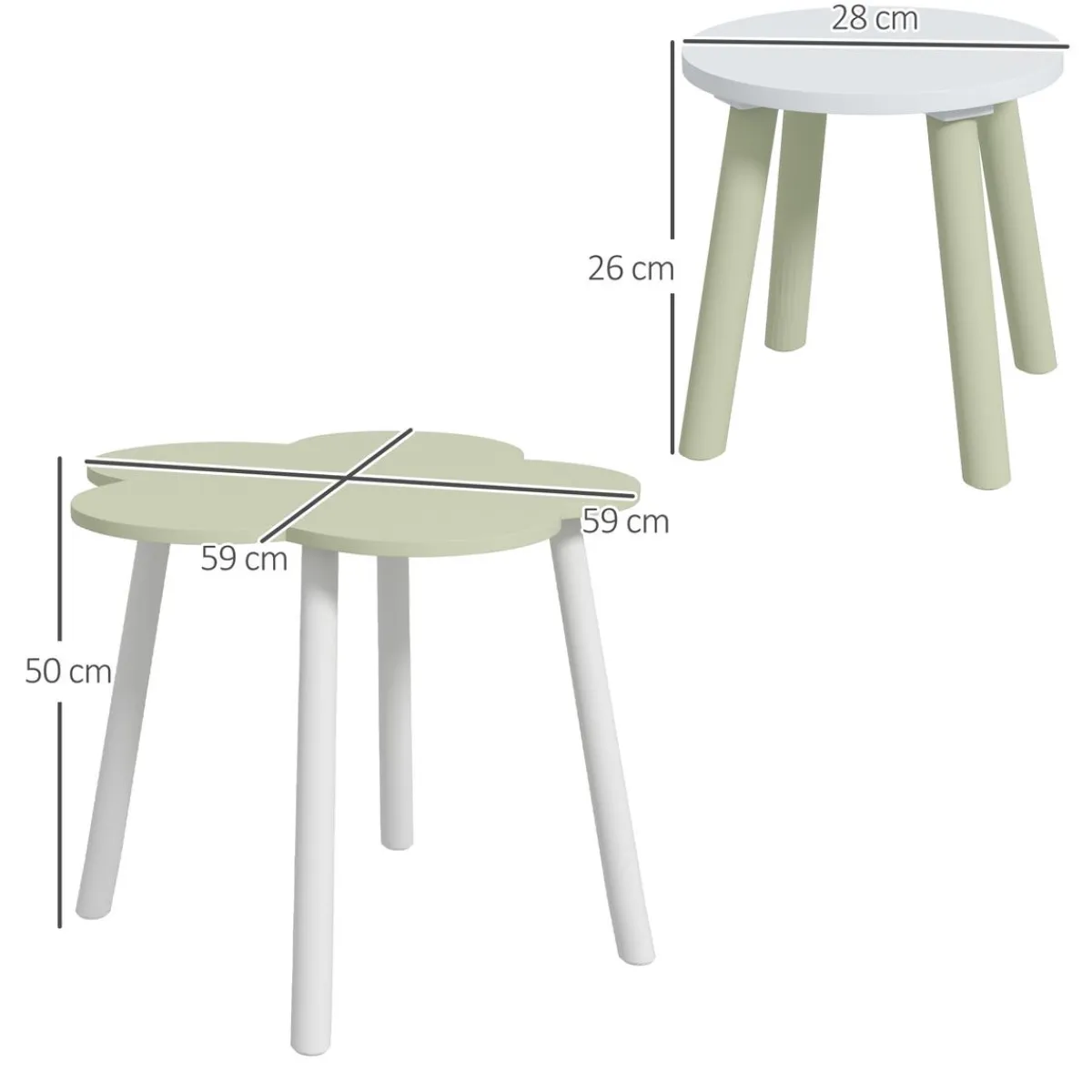- Mesa Flor y bancos Verde y Blanco*Homcom Online