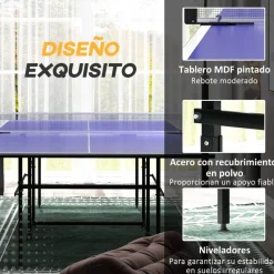 Discount Homcom - Mesa Ping Pong plegable con 4 ruedas Deportes