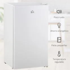- Mini Nevera Blanca con Congelador 91L*Homcom