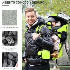 - Mochila porta-bebés verde 85 cm*Homcom Best