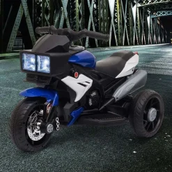 - Moto eléctrica batería 3 ruedas Trimoto Negro y Azul*Homcom