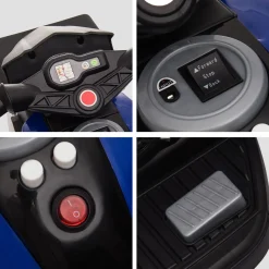 - Moto eléctrica batería 3 ruedas Trimoto Negro y Azul*Homcom