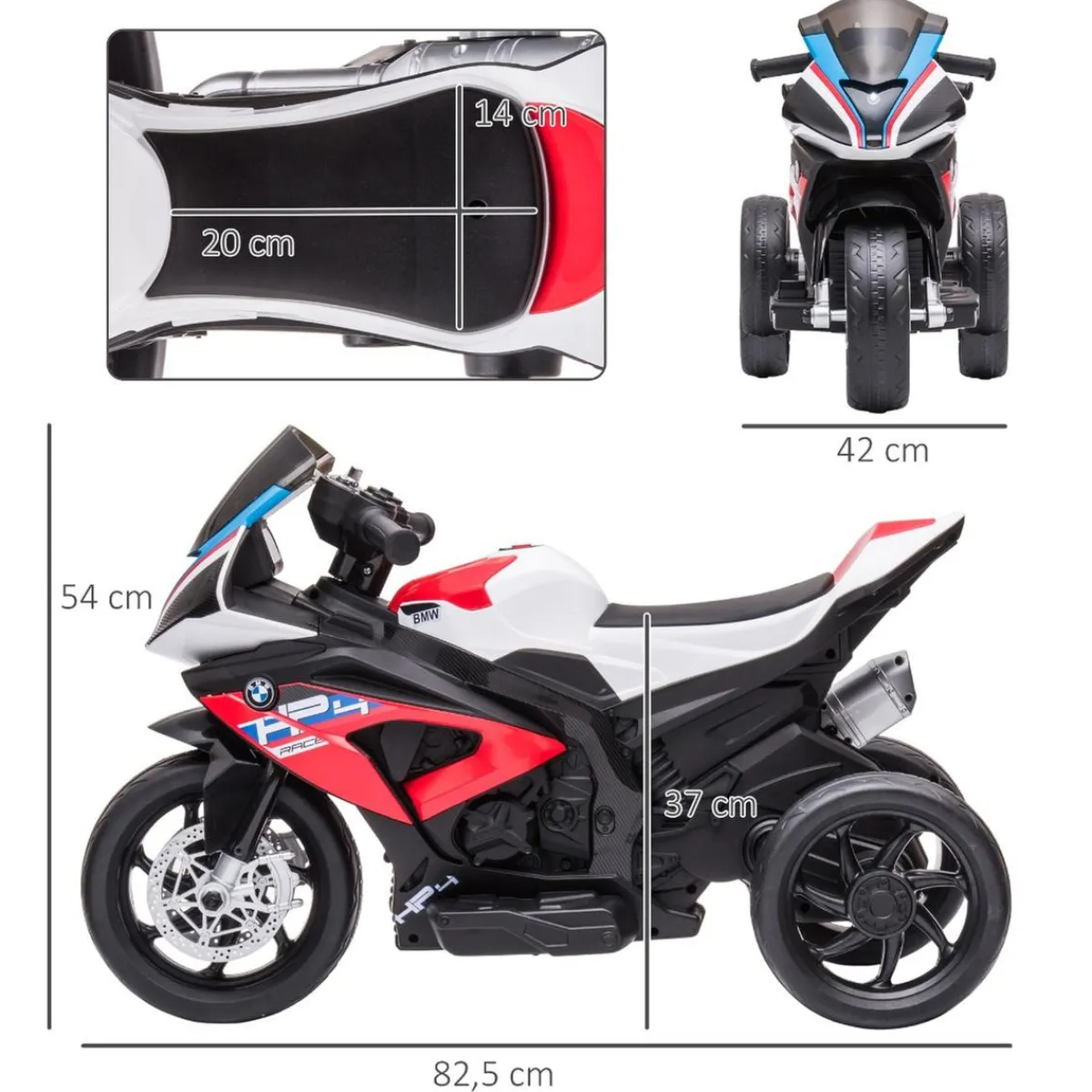 - Moto eléctrica BMW HP4 roja*Homcom Sale