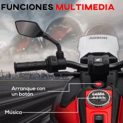 Best Homcom - Moto eléctrica infantil Honda Rojo/Negro Vehículos De Batería O A Pedales