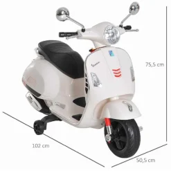 Discount - Moto Eléctrica Infantil Blanco Vehículos De Batería O A Pedales