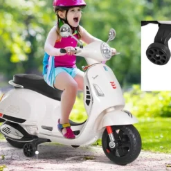Discount - Moto Eléctrica Infantil Blanco Vehículos De Batería O A Pedales