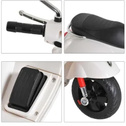 Discount - Moto Eléctrica Infantil Blanco Vehículos De Batería O A Pedales