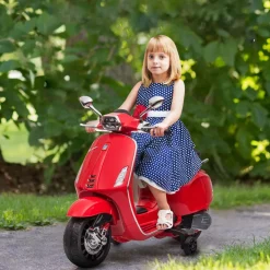 Homcom - Moto eléctrica infantil Vespa Rojo*AIYAPLAY New