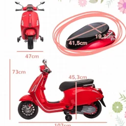 Homcom - Moto eléctrica infantil Vespa Rojo*AIYAPLAY New