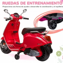 Homcom - Moto eléctrica infantil Vespa Rojo*AIYAPLAY New