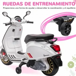 Outlet Homcom - Moto eléctrica infantil Vespa Blanco Vehículos De Batería O A Pedales