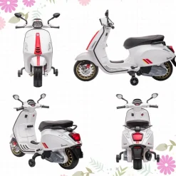 Outlet Homcom - Moto eléctrica infantil Vespa Blanco Vehículos De Batería O A Pedales